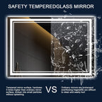 48 x 30 Inch LED Bathroom Mirror with Lights, Front and Backlit Anti-Fog Dimmable Memory Lighted Bathroom Vanity Mirrors for Wall, Shatterproof Led Mirror for Bathroom