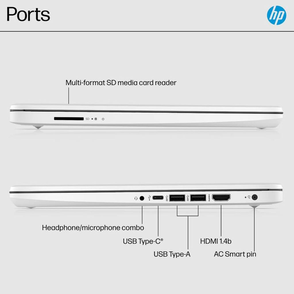 HP Home and Student Essential Laptop with Microsoft 365-1.1TB Storage - 8GB RAM - Intel Inside | Anti-Glare Display  64GB SSD and 1TB Cloud Storage  Fast Charge and 12hrs Battery  no Mouse