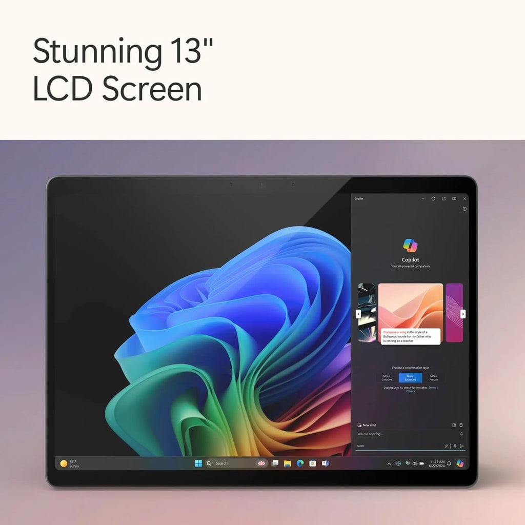 Microsoft Surface Pro 11 Copilot PC Bundle  13" 2.8K Touchscreen Tablet with Black Pro Keyboard & Business Pen  Snapdragon X Plus  16GB RAM  512GB SSD  Win 11 Pro  Black