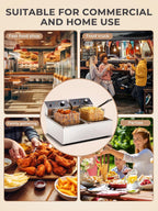 HOUSNAT Commercial Deep Fryer with Basket, 3400W 20.7QT/19.6L Electric Deep Fryer with 2 x 6.35 QT Removable Baskets, Stainless Steel Countertop Fryer for Restaurant or Home Use