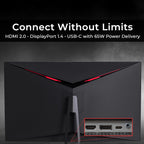Deco Gear 39" Curved Widescreen Gaming Monitor | 2560x1440 | 1ms MPRT | 165 Hz | 16:9 | HDR400 | 4000:1 | 1 x HDMI | 1 x DisplayPort - Limited Black Edition