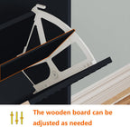 Shoe Cabinet Storage,Modern Freestanding Organizer with 2 Flip Drawers,Narrow Shoe Rack Cabinet for Entryway,Black