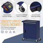 Tool Chest, 5-Drawer Rolling Tool Chest with Detachable Top Tool Box, Tool Box with Wheels, Tool Storage Cabinet for Garage, Warehouse, Workshop (Blue)