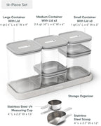 Caraway 13-Piece Glass Airtight Food Storage Containers with Lids – Non-Toxic, BPA-Free Kitchen Storage Containers – Stackable, Space-Saving Airtight Containers for Dry Goods and More - Gray