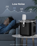 Silonn Ice Maker Countertop, Portable Ice Machine with Carry Handle, Self-Cleaning Ice Makers with Basket and Scoop, 9 Cubes in 6 Mins, 26 lbs per Day, Ideal for Home, Kitchen, Camping, RV