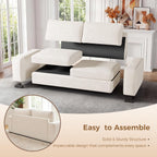 ELUCHANG 85" Modern Sofa Couches for Living Room, 3 Seater Sofa, Natural Linen Deep Seat Sofa with Upholstered Cushion&Detachable Cover, Comfy Sofa Couch for Small Space, Apartment, Beige