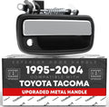 Exterior Front Passenger Door Handle Replacement, Upgraded Metal & Plastic Housing - Compatible with 1995-2004 Toyota Tacoma - Chrome Handle, Black Housing w/Keyhole - OEM 69210-35030