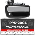 Exterior Front Passenger Door Handle Replacement, Upgraded Metal & Plastic Housing - Compatible with 1995-2004 Toyota Tacoma - Chrome Handle, Black Housing w/Keyhole - OEM 69210-35030