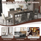 COSTWAY 63' Rectangular Dining Table for 4-6 People, Modern Farmhouse Dinette Table with Large Computer Workstation, Grey