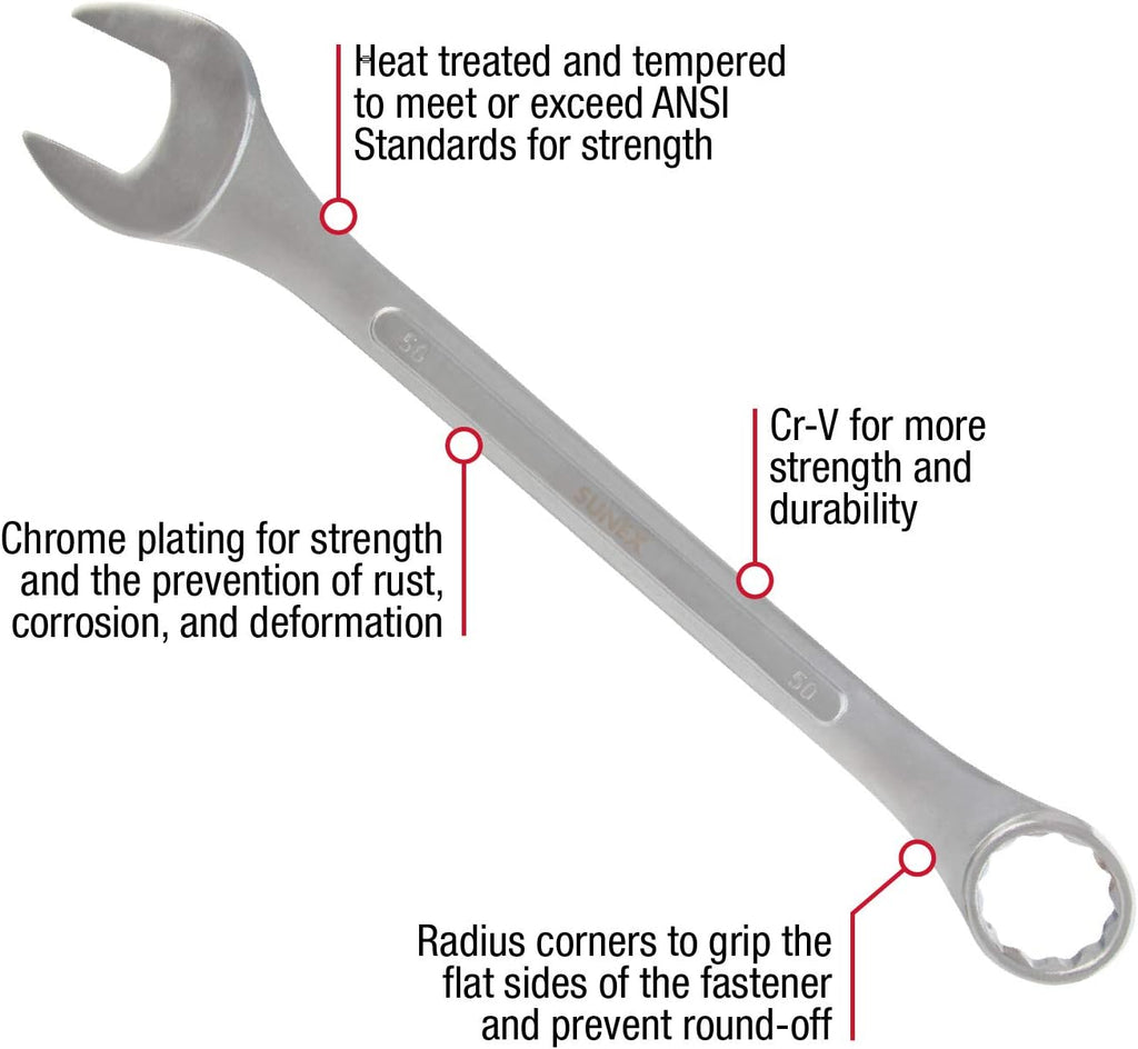 Sunex Tools 9707M Jumbo Metric Combination Wrench Set, 7Piece (Includes Roll-Case)