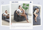 MAXYOYO Folding Sofa Bed, 2 in 1 Convertible Sofa to Lounger Comfy Single Bean Bag Chair for Adults, Floor Sleeper Couch with Handle, Faux Fur Couch Bed for Living Room Bedroom, Grey
