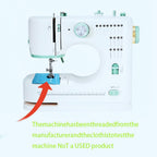 Sewing Machine for Beginners Twin Needles Sewing Machines 16 Built-in Stitches with Accessory Kit, Compact Travel Design for Clothing Repairs, DIY Crafting with Foot Pedal