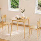 HOOBRO Bamboo Dining Table, Square Dining Table for 2, 27.6" Kitchen Table for Small Space, Writing Table, Easy to Assemble, for Dining Room, Living Room, Office, Kitchen, Natural YL70CZ01G1
