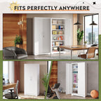 DEVAISE Garage Storage Cabinet, Metal Storage Cabinet, Lockable Steel File Cabinet, White for Home, Office, Garage, Shool, Gym