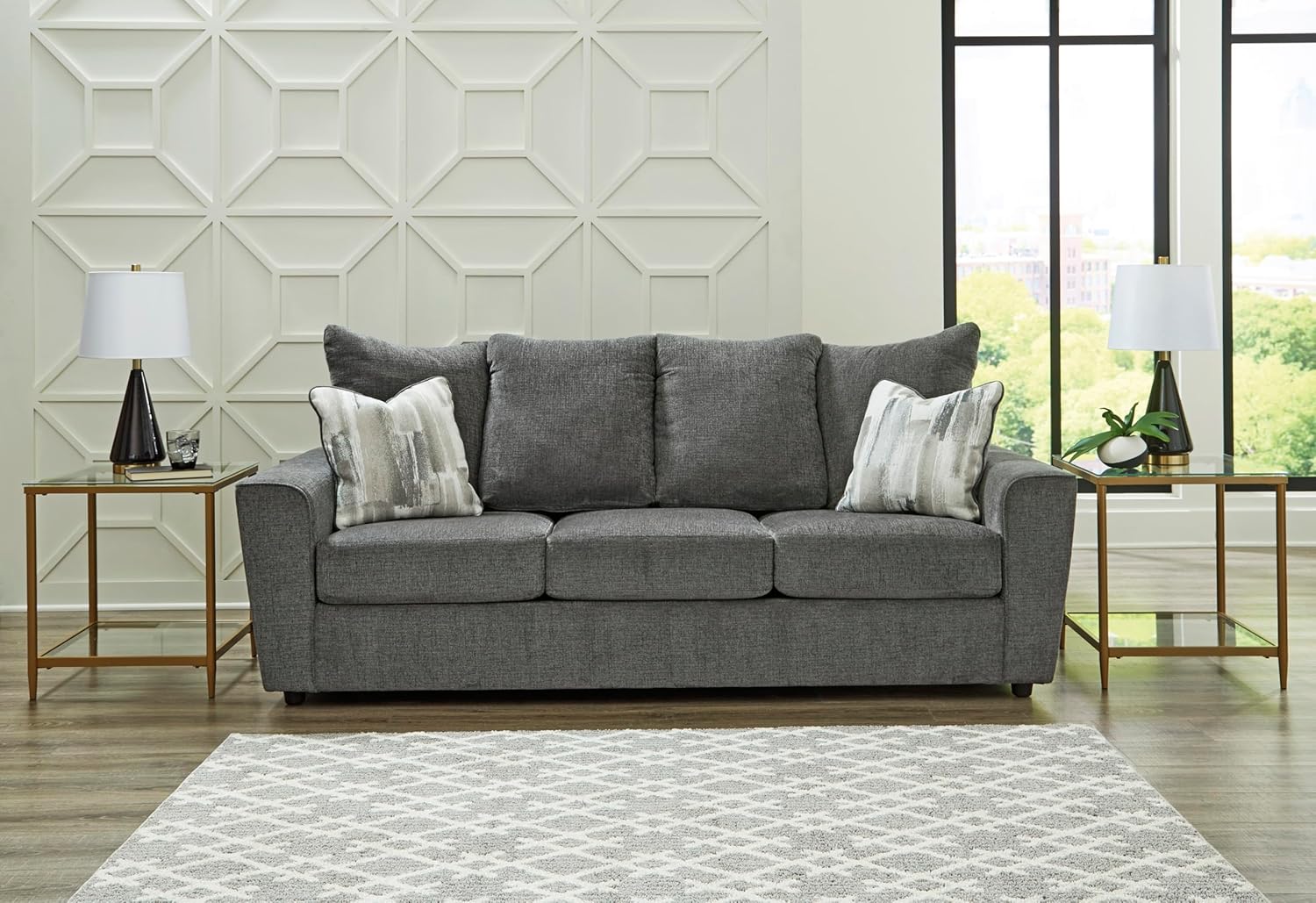 Signature Design by Ashley Stairatt Casual Sofa with Flared Arms, Gray