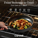 CAROTE 20pcs 4-Ply Premium Hard Anodized Pots and Pans Set Non Stick with Detachable Handle, Dishwasher/Oven Safe, RV Kitchen Cookware Set Nonstick, Induction Cookware, Large Capacity Pans and Pot Set