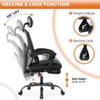 Sweetcrispy Office Computer Desk Chair, Ergonomic High-Back Mesh Rolling Work Swivel Chairs with Wheels, Comfortable Lumbar Support, Comfy Arms for Home, Bedroom, Study, Student, Black