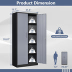 Metal Locker Storage Cabinet,Locking Cabinet with Doors and Adjustbale Shelves,Garage Storage Cabinets for Basement,Home Office