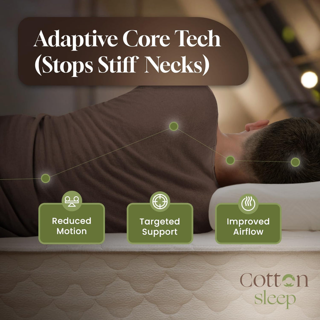 CottonSleep All Natural Mattress (100% Organic Cotton, Wool, & GOTS Latex, Made in The USA) Non Toxic, Fiberglass Free Hybrid Pocket Coil and Plush Foam Bed in A Box Medium Soft - Twin XL, 11"