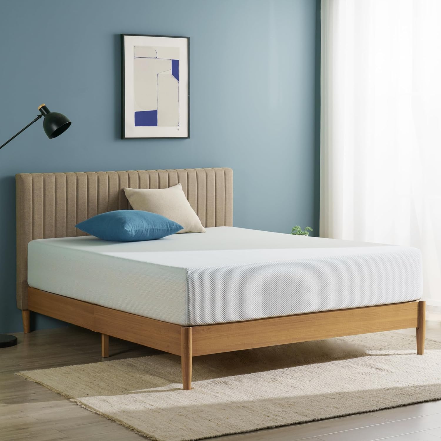 Zinus 12 Inch Green Tea Cooling Memory Foam Mattress New Version, Queen, Fiberglass Free, Medium Firmness, Cooling Gel Foam, Certified Safe Foams & Fabric, Mattress in A Box