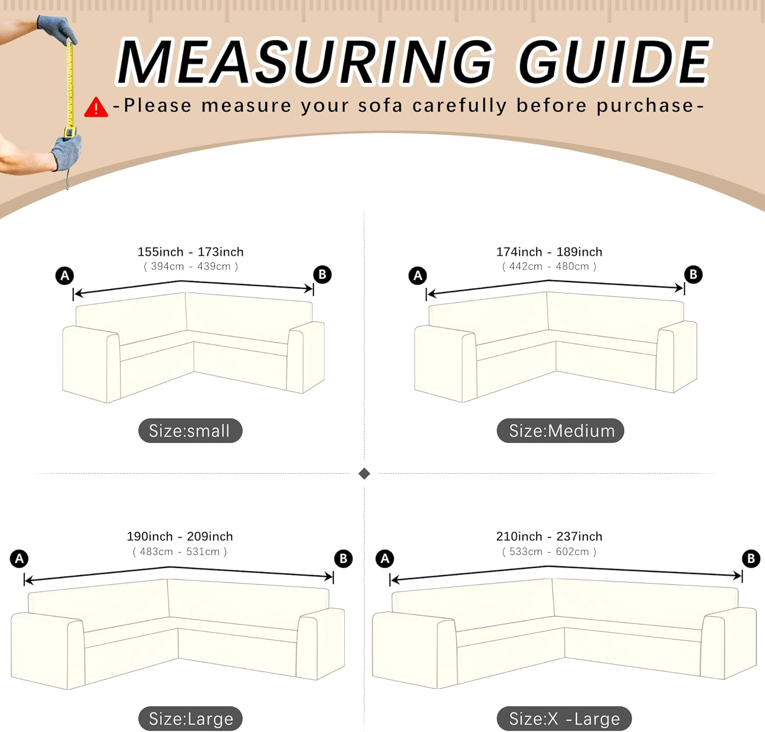 Arfntevss Stretch Sectional Couch Covers L Shaped Corner Sectional Sofa Cover Washable Jacquard Soft Fleece U Shape Sofa Slipcovers Anti Slip Furniture Protector for Dogs Pets (Large, Black)
