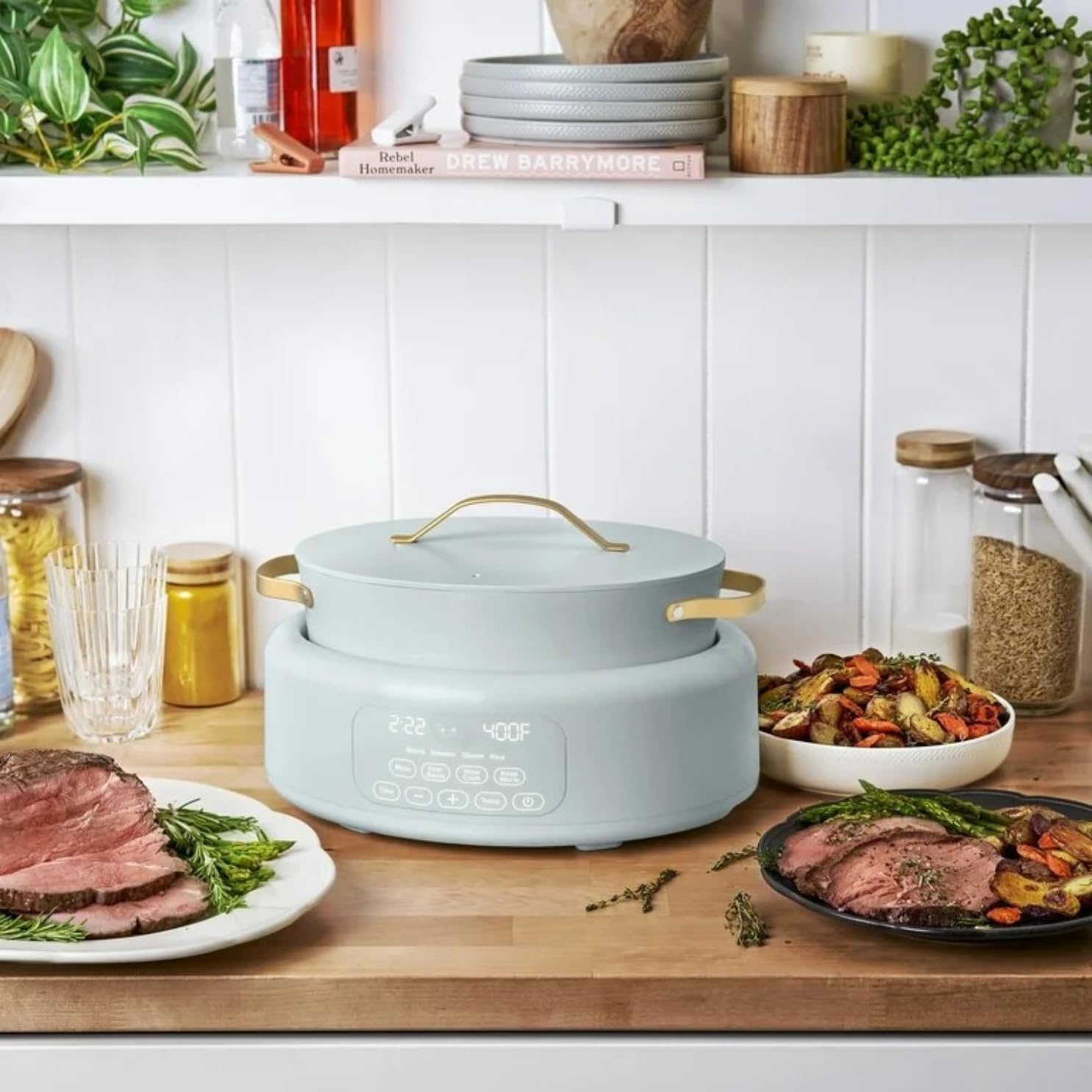 Multi-Cooker 6-Quart 10-in-1 Electric Multi Cooker, Digital Controls, Slow Cook, Steam, Sauté & Rice, Oven-Safe Nonstick Pot