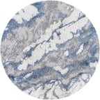 SAFAVIEH Horizon Shag Collection Area Rug - 8' Round, Grey & Blue, Modern Abstract Design, Non-Shedding & Easy Care, 2-inch Thick Ideal for High Traffic Areas in Living Room, Bedroom (HZN890G)