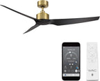 WAC F-056-SB/MB Stella 60" Outdoor Ceiling Fan with Remote, Soft Brass Matte Black