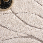 SAFAVIEH Florida Shag Collection Area Rug - 9'6" x 13', Cream & Beige, Non-Shedding & Easy Care, 1.2-inch Thick Ideal for High Traffic Areas in Living Room, Bedroom (SG471-1113)