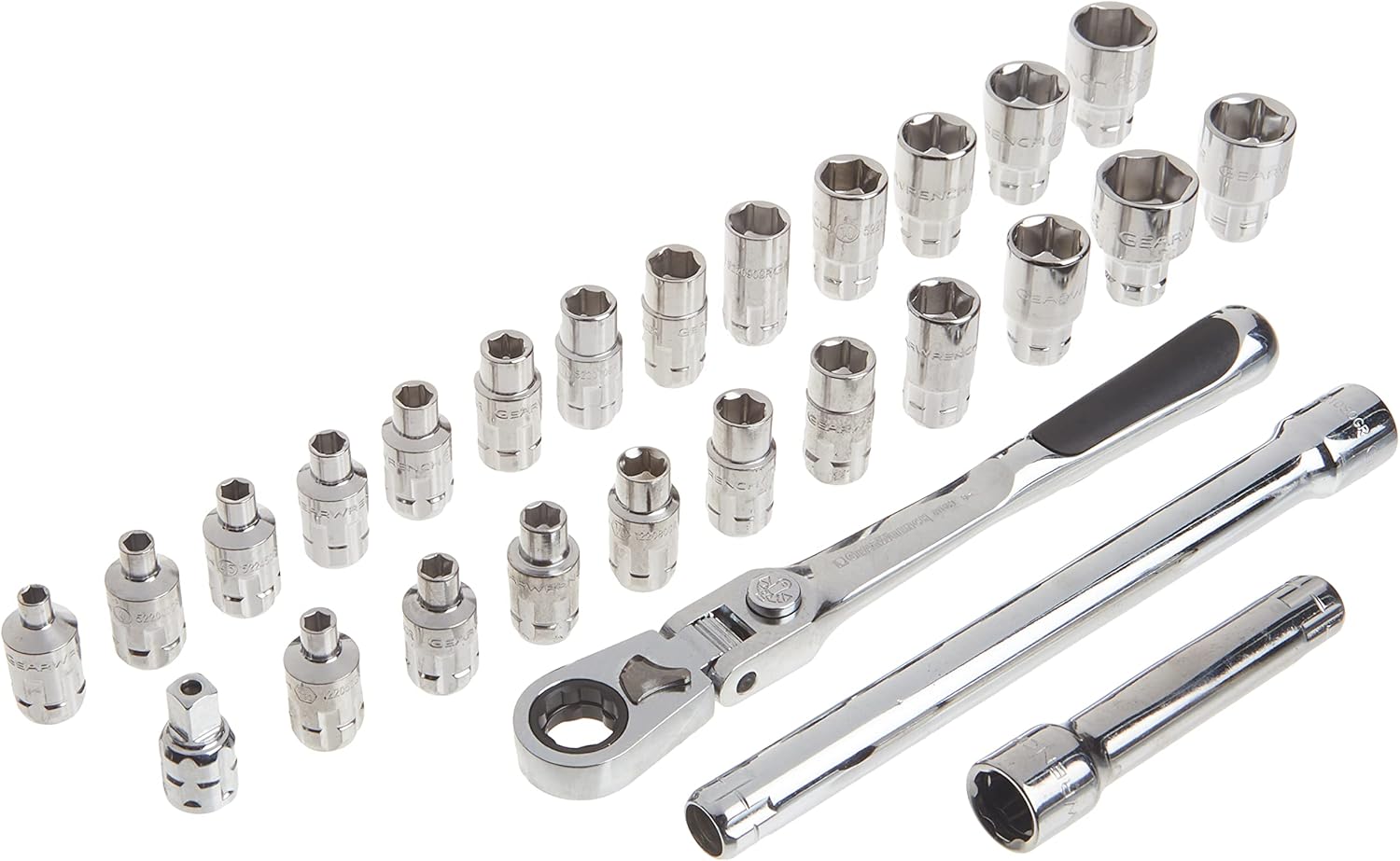 GEARWRENCH 27 Pc. 1/4" Drive 6 Pt. Pass-Thru Mechanics Tool Set, Standard SAE/Metric - 891427