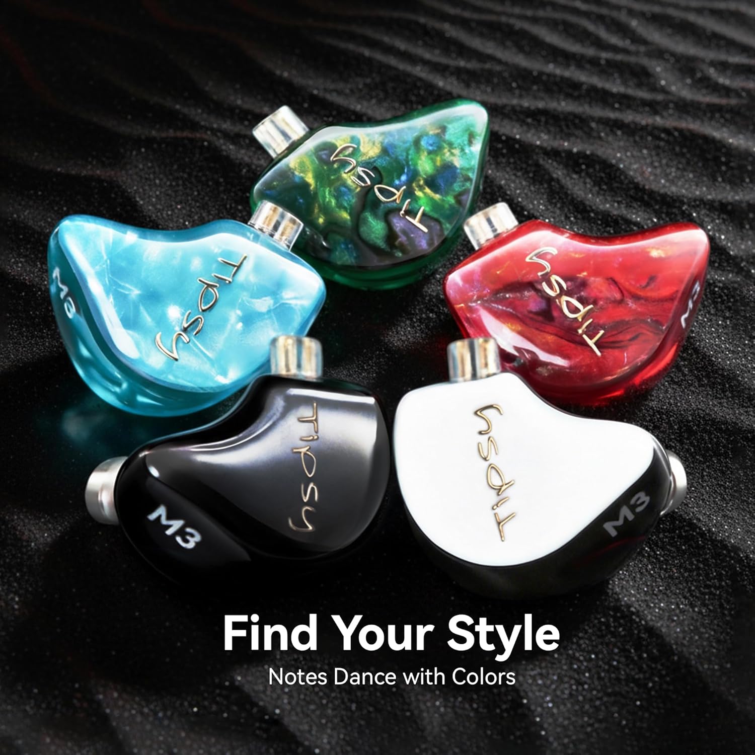 Tipsy M3 Professional IEM for Musicians  2BA + 1DD Drivers  36dB PNC  IPX5  Acoustic-Runway™ Technology  Skin-Friendly Resin  Detachable 0.78mm 2-pin Cable (No Mic  Green)