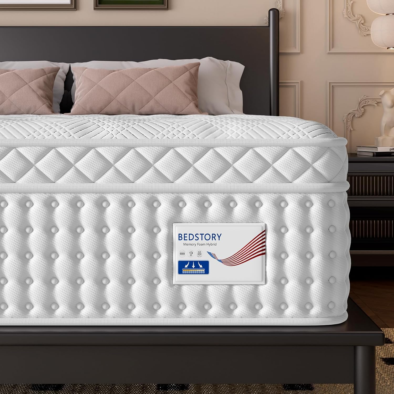 BedStory 14 inch Extra Firm Queen Size Mattress, Hybrid Mattress in a Box for Pressure and Back Pain Relief, Signature Collection Deep Sleep Mattresses, 10 Years Warranty, 365 Nights Trial