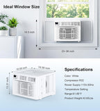 AKIRES Window Air Conditioner, 8,000BTU Air Conditioner Window Unit, Cools up to 350 Sq. Ft, Window AC with Cool, Fan, Dry, Sleep, Energy Saver, and Auto,6 Modes,24H Timer,Easy Install,Home,Office