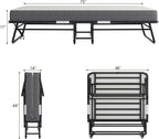 75''x46'' Folding Bed with Mattress for Adults, Large Size Roll Away Bed for Guest, Portable Folded Mattress