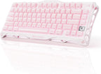 GravaStar Mercury K1 75% Pink Wireless Keyboard, Aluminum Alloy Exoskeleton Design Mechanical Gaming Keyboard, Gasket Hot-Swap Socket, Linear Switches, RGB Backlit