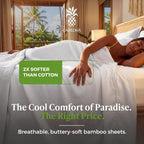 Cariloha 100% Organic Bamboo Viscose Sheets – 4-Piece King Sheet Set – 16 in Deep Pockets – Buttery Soft, Hypoallergenic, Cooling Sheets – Oeko-TEX Standard 100 – White