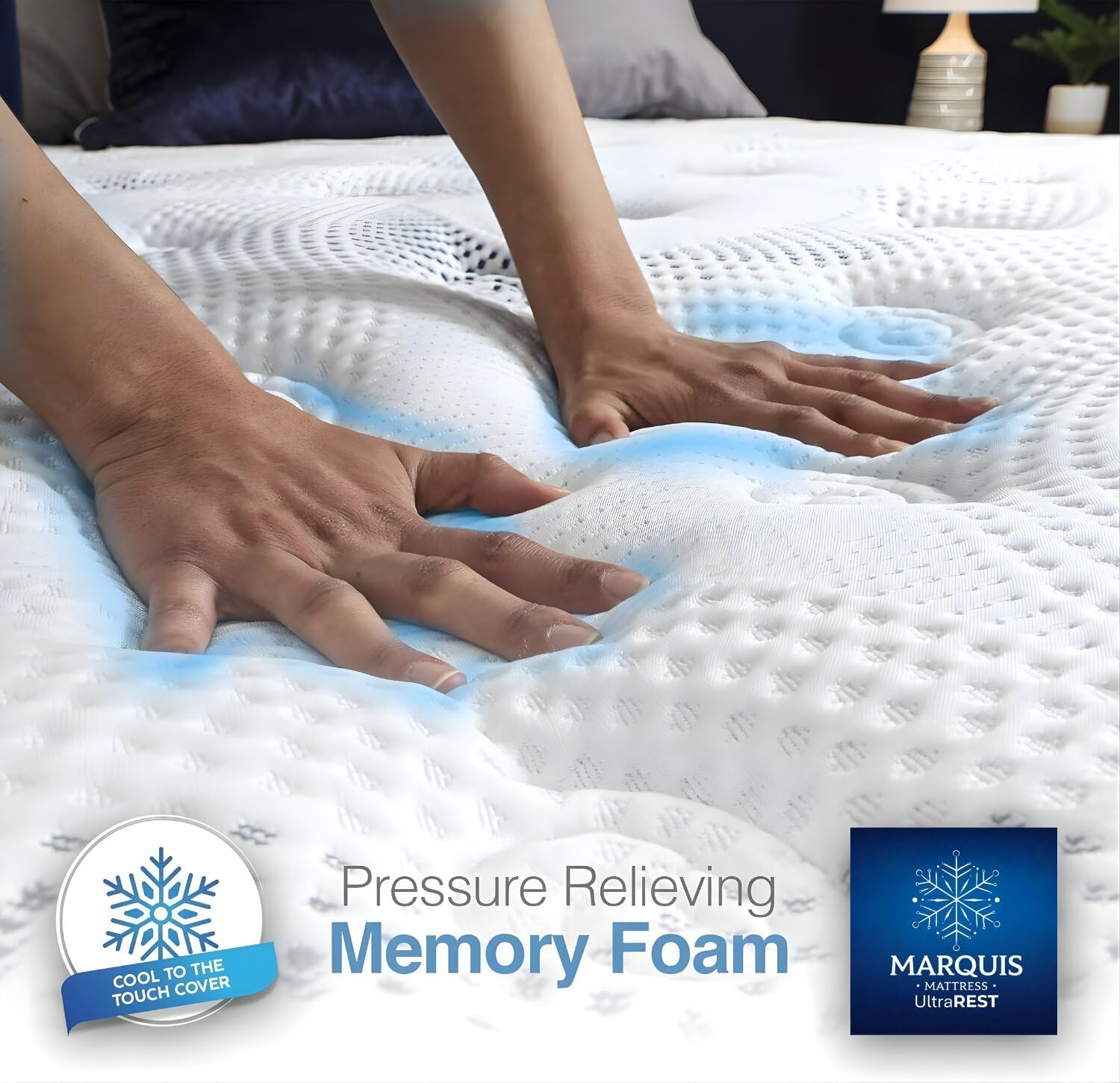 UltraRest 14" Plush Hybrid King/Made In USA/Cool Touch Cover & Cooling Gel Memory Foam/TriZoned Ind Wrapped Coils for Motion Isolation and Pressure Relief/CertiPUR-US Certified/10-Year War