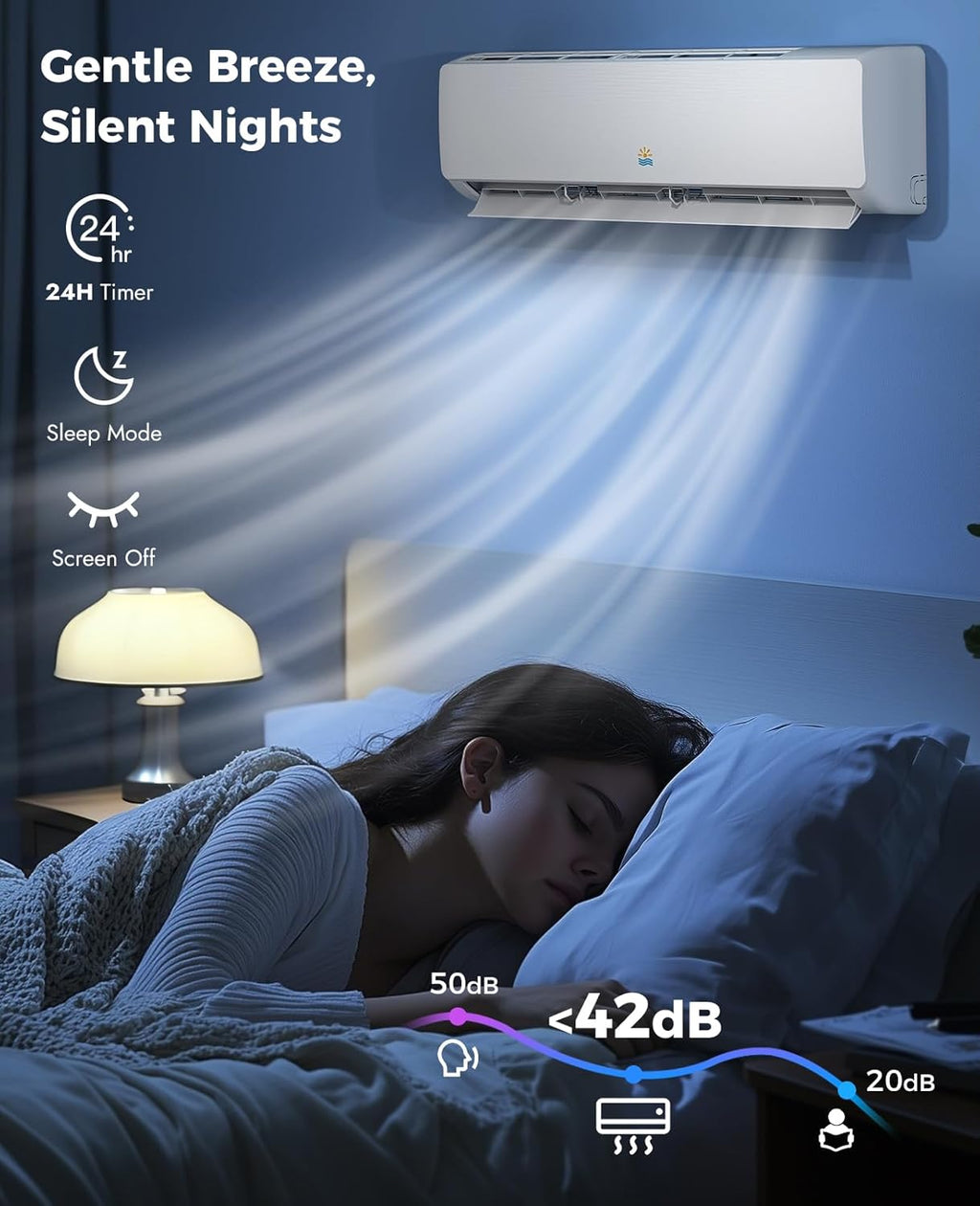 Mini Split Ac/Heating System - 9000 BTU Ductless Mini Split Air Conditioner with Heat Pump, 19 SEER2 115V Energy Efficient Ac Unit Up to 450 Sq.Ft with Installation Kit