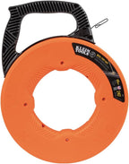 Klein Tools 56334 Electrical Fish Tape, Steel Wire Puller with Double Loop Tip, Optimized Housing and Handle for Heavy Duty Wire Pulls, 240-Foot