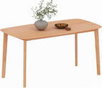 HOMCOM Solid Wood Dining Table for 6 People, 59" Long Rustic Rectangular Kitchen Table with Large Tabletop for Dining Room, Natural