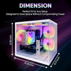 Pre Built Gaming PC Ryzen 5 5500 3.6GHz (6Core 12Threads Up to 4.2G) Radeon RX6500XT 4G DDR4 16G Nvme 512G SSD WiFi 6 Tower Desktop Computer for Home and Office