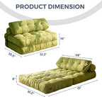 MAXYOYO Folding Sofa Bed, Convertible Sleeper Chair with Pilow Foldable Mattress with Back Support, Portable Fold Out Chair Bed for Living Room Bedroom, Green Double