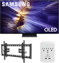 Samsung QN65S90FAFXZA 65 Inch 4K OLED Smart TV with a Walts TILT-EXTENSION-37-90 Tilt Mount for 37"-90" TVs and Amber Protection 3-Outlet-Surge Surge Protector (2025)
