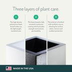 PolyStone Monterray Square Outdoor Planter  23" L x 23" W x 19" H – Lightweight Modern Garden & Patio Planter  Weather Resistant Indoor/Outdoor Décor  Black