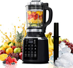 Glass Blenders for Kitchen with Tamper, Blender for Smoothies, Professional Blenders 1500W Motor, 9 Adjustable Speeds, 14 Preset Programs, High-Speed Heating Blender for Nut Milk, Soups, Sauces & More