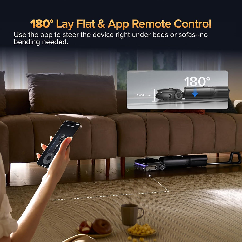 roborock F25 Ultra Steam Wet Dry Vacuum Cleaner, 356°F Steam Mop & 187°F Hot Water Cordless Vacuum Mop All in One, Floor Washer with Blue Light, 194°F Self-Cleaning, 180° Lay-Flat, AI Assitant Wheels