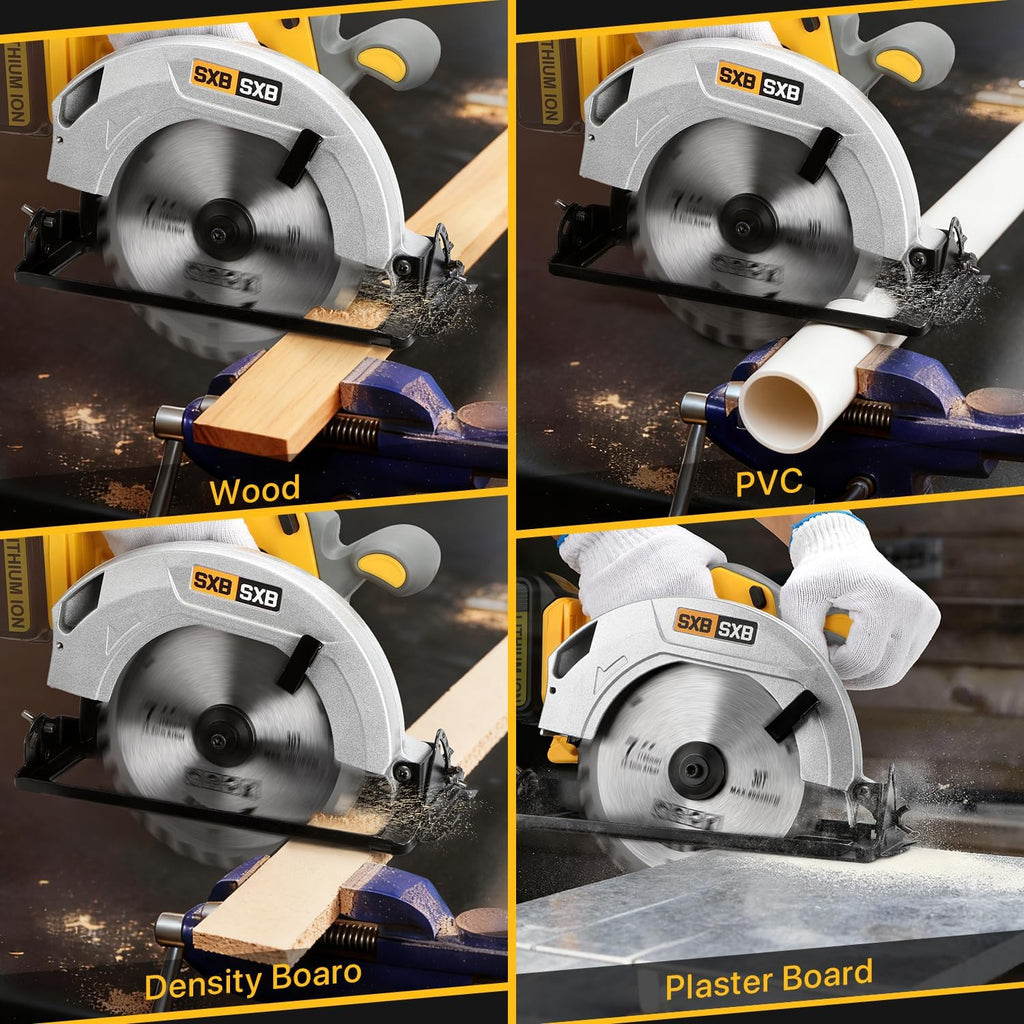 Circular Saw for De-Walt 20V Max Battery, 7-Inch Brushless Cordless Circular Saw, 8000 RPM, 0-45° Bevel, Power Tool for Wood PVC Cutting (Battery Not Included)