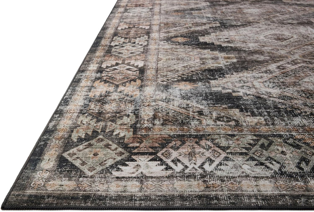Loloi Amber Lewis Josie Collection JOS-04 Ink/Earth 9'-0" x 12'-0", .13" Pile Height, Low Profile, Machine Washable, Area Rug