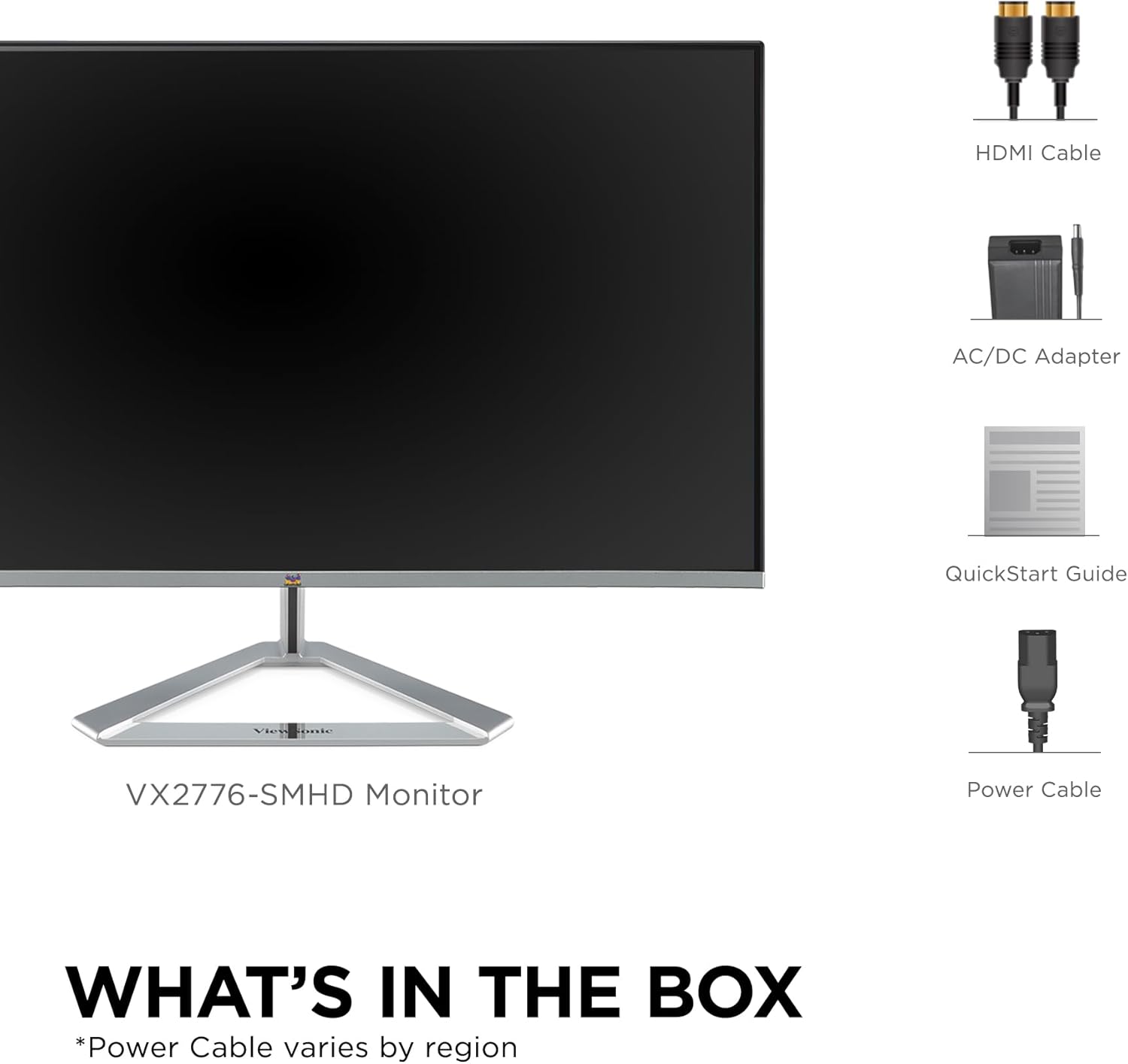 ViewSonic VX2776-SMHD 27 Inch 1080p IPS Monitor with FreeSync  Ultra-Thin Bezels  HDMI and DisplayPort
