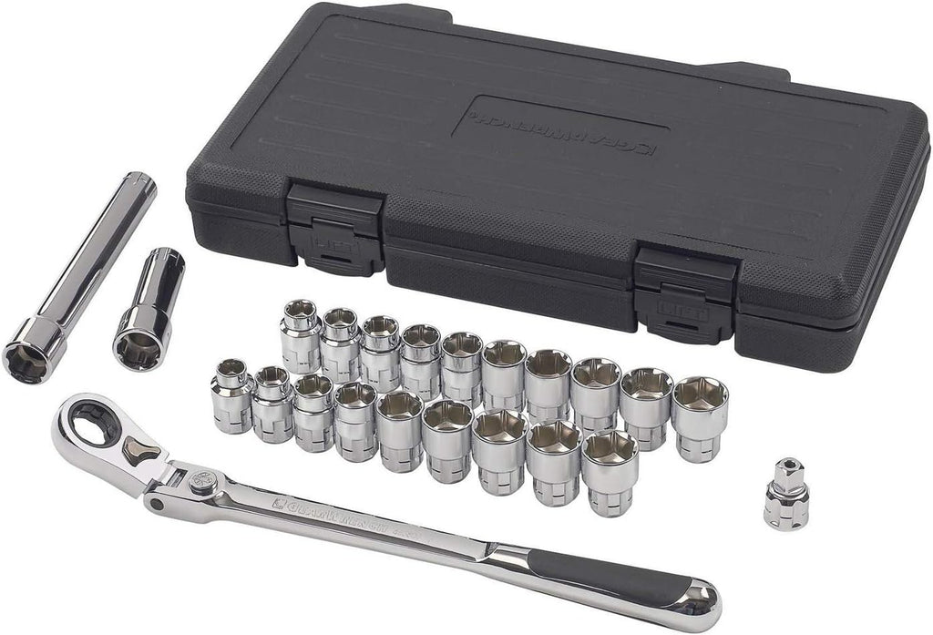 GEARWRENCH 23 Piece 3/8" Drive Pass-Thru™ 6 Point Standard SAE/Metric Mechanics Tool Set | 893823